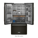 Kitchenaid® 23.8 cu. ft. 36" Counter-Depth French Door Platinum Interior Refrigerator with PrintShield™ Finish KRFC704FBS