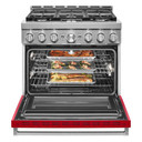 KitchenAid® 36'' Smart Commercial-Style Gas Range with 6 Burners KFGC506JPA
