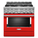 KitchenAid® 36'' Smart Commercial-Style Gas Range with 6 Burners KFGC506JPA