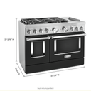 KitchenAid® 48'' Smart Commercial-Style Dual Fuel Range with Griddle KFDC558JBK