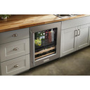 Kitchenaid® 24" Beverage Center with Glass Door and Wood-Front Racks KUBR214KSB