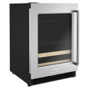 Kitchenaid® 24" Beverage Center with Glass Door and Wood-Front Racks KUBL214KSB