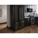 Kitchenaid® 22 cu. ft. 36-Inch Width Counter Depth French Door Refrigerator with Interior Dispense and PrintShield™ Finish KRFC302EBS