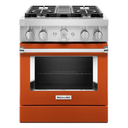 KitchenAid® 30'' Smart Commercial-Style Dual Fuel Range with 4 Burners KFDC500JSC