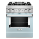 KitchenAid® 30'' Smart Commercial-Style Dual Fuel Range with 4 Burners KFDC500JMB