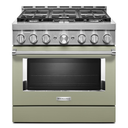 KitchenAid® 36'' Smart Commercial-Style Gas Range with 6 Burners KFGC506JAV