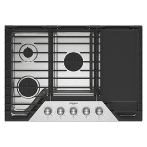 Whirlpool® 30-inch Gas Cooktop with 2-in-1 Hinged Grate to Griddle WCGK7530PS