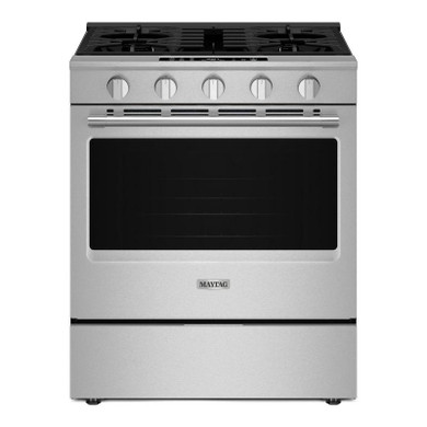 Maytag® 30-Inch Wide Slide-In Gas Range with Grill Mode and No Preheat Air Fry - 5.0 Cu. Ft. MSGS7030SZ