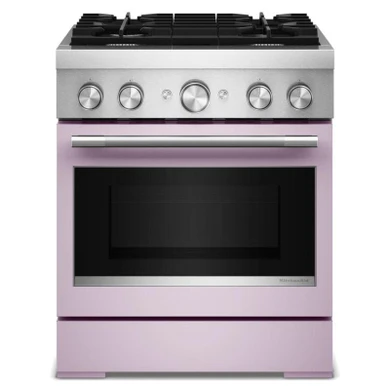 Kitchenaid® 30-Inch 4 Burner Commercial-Style Dual Fuel Range with No Preheat Air Fry Mode KFDS930SWF