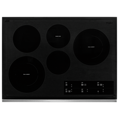 Whirlpool® 30-inch Electric Ceramic Glass Cooktop with Two Dual Radiant Elements WCE97US0KS