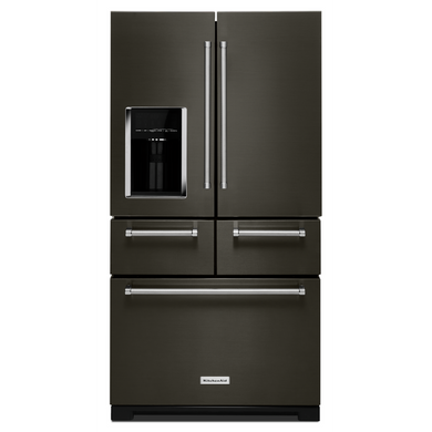 Kitchenaid® 25.8 Cu. Ft. 36" Multi-Door Freestanding Refrigerator with Platinum Interior Design and PrintShield™ Finish KRMF706EBS