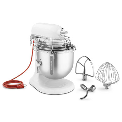 Kitchenaid® NSF Certified® Commercial Series 8-Qt Bowl Lift Stand Mixer with Stainless Steel Bowl Guard KSMC895WH