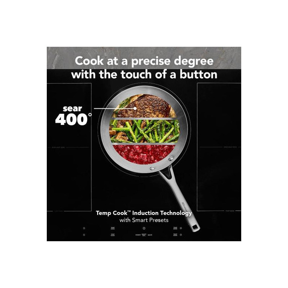 Kitchenaid® 36" Temp Cook™ Induction Cooktop with 5 Cooking Zones KCIT736SBL