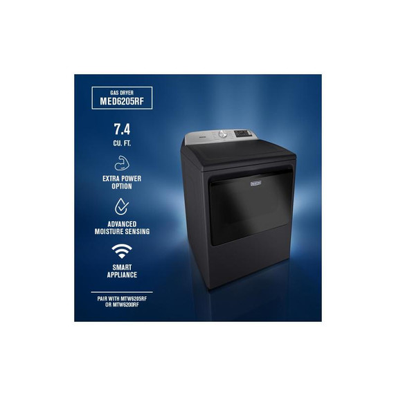 Maytag® 7.4 Cu. Ft. Top Load Electric Dryer with Extra Power and Advanced Moisture Sensing YMED6205RF Maytag® 7.4 Cu. Ft. Top Load Electric Dryer with Extra Power and Advanced Moisture Sensing YMED6205RF