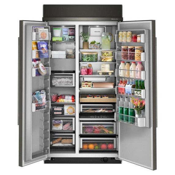 Kitchenaid® 25.5 Cu. Ft. 42" Built-In Side-by-Side Refrigerator with Platinum Interior KBSN742SBE