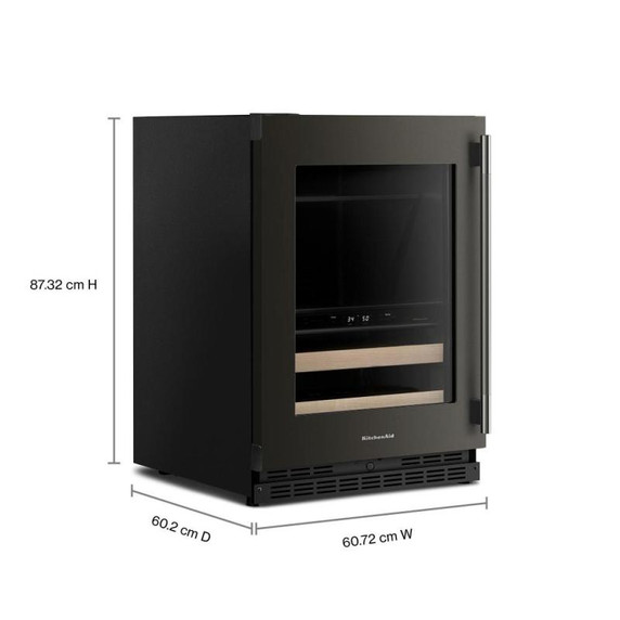 Kitchenaid® 24" Beverage Center with Glass Door and Wood-Front Racks KUBL524SBE