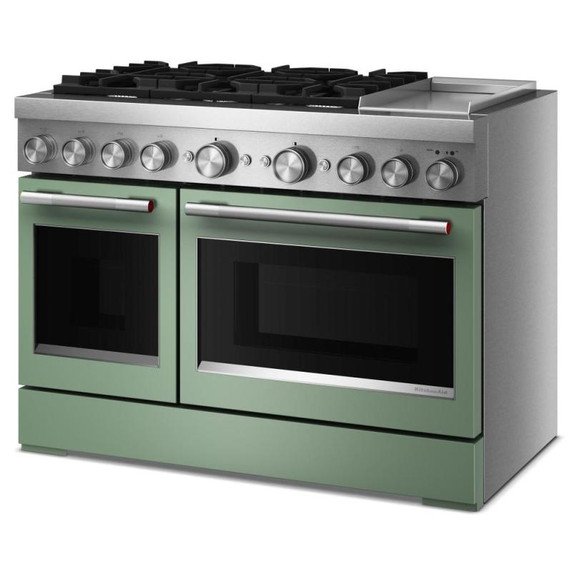 Kitchenaid® 48-Inch 6 Burner Commercial-Style Dual Fuel Range with Griddle KFDD948SDC
