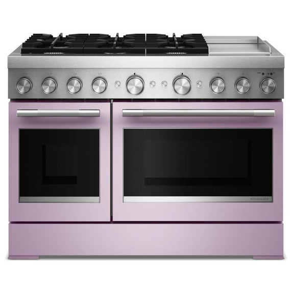 Kitchenaid® 48-Inch 6 Burner Commercial-Style Dual Fuel Range with Griddle KFDD948SWF