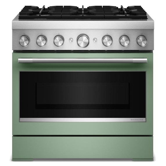 Kitchenaid® 36-Inch 6 Burner Commercial-Style Dual Fuel Range with No Preheat Air Fry Mode KFDS936SDC