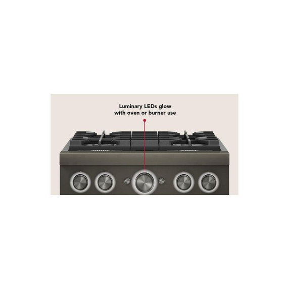 KitchenAid® 30-Inch 4 Burner Commercial-Style Dual Fuel Range with No Preheat Air Fry Mode KFDS930SBE