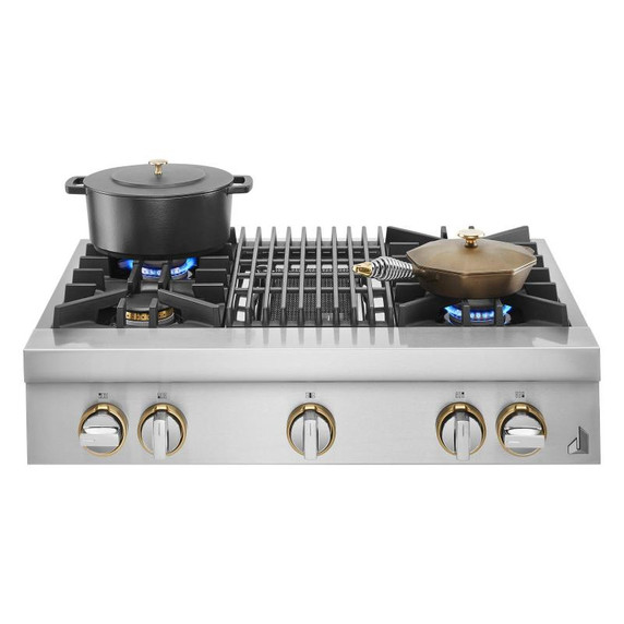 Jennair® 36" RISE™ Gas Professional-Style Rangetop with Gas Grill JGCP636HL