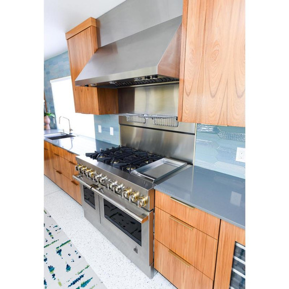 Jennair® 48" RISE™ Dual-Fuel Professional-Style Range with Chrome-Infused Griddle JDRP548HL