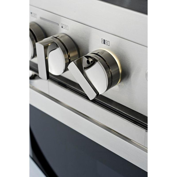 Jennair® NOIR™ 48" Dual-Fuel Professional Range with Chrome-Infused Griddle and Gas Grill JDRP748HM