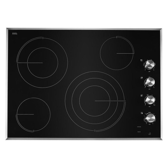 Jennair® 30"  Lustre Stainless Radiant Glass Cooktop with Halo-Effect Knobs JEC3430HS