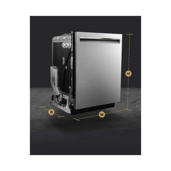 Jennair® Pocket Handle 24" Built-In Dishwasher with Precise Fit 3rd Rack for Cutlery with Plasma Coating, 39 dBA JDTS3924SP