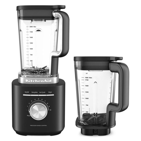 KitchenAid® Pure Power Blender with a 68oz plastic jar and a 62oz glass jar KSB2076BM