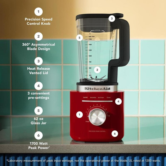 KitchenAid® Pure Power Blender with 62oz Glass Jar KSB2070ER