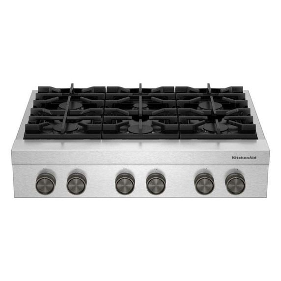 KitchenAid® 36-inch 6-Burner Gas Commercial-Style Rangetop KCGK936TSS