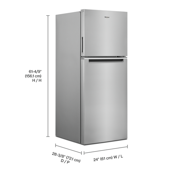 Whirlpool® 24-inch Wide Top-Freezer Refrigerator - 11.6 cu. ft. WRT312CZJZ