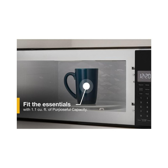 Whirlpool® 1.1 cu. ft. Built-In Microwave with Slim Trim Kit - 14" Height YWMT50011KS Whirlpool® 1.1 cu. ft. Built-In Microwave with Slim Trim Kit - 14" Height YWMT50011KS