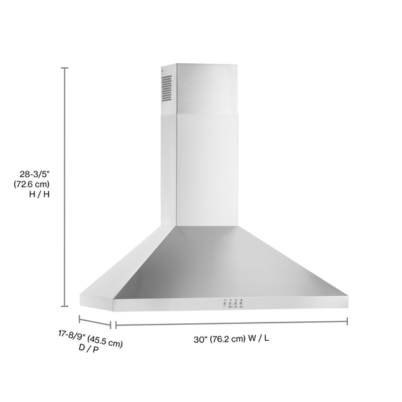 Whirlpool® ENERGY STAR® Certified 30 Chimney Wall Mount Range Hood WVW73UC0LS