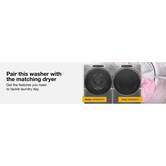 Whirlpool® 5.8 cu. ft. I.E.C. Front Load Washer with Load & Go™ XL Dispenser WFW8620HC