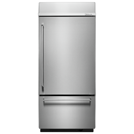 Kitchenaid® 20.9 Cu. Ft. 36 Width Built-In Stainless Bottom Mount Refrigerator with Platinum Interior Design KBBR306ESS