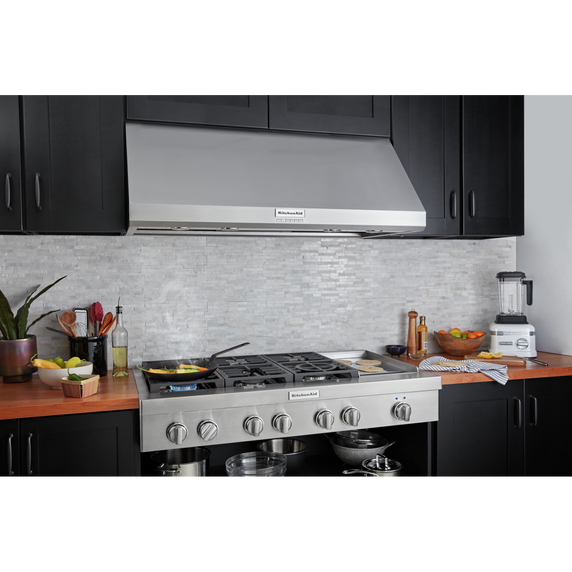 Kitchenaid® 48'' 585 or 1170 CFM Motor Class Commercial-Style Wall-Mount Canopy Range Hood KVWC908KSS