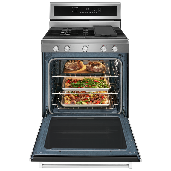 Kitchenaid® 30-Inch 5-Burner Gas Convection Range KFGG500ESS