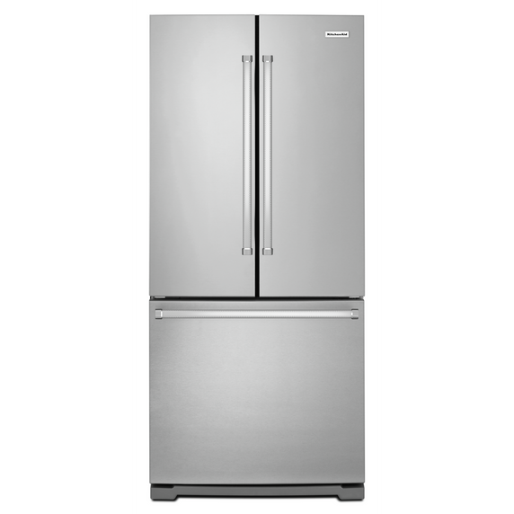 Kitchenaid® 20 cu. Ft. 30-Inch Width Standard Depth French Door Refrigerator with Interior Dispense KRFF300ESS