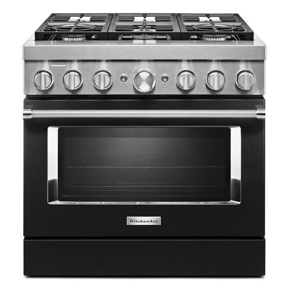 KitchenAid® 36'' Smart Commercial-Style Dual Fuel Range with 6 Burners KFDC506JBK