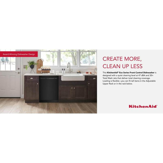 Kitchenaid® 47 dBA Two-Rack Dishwasher with ProWash™ Cycle KDFE104KBL