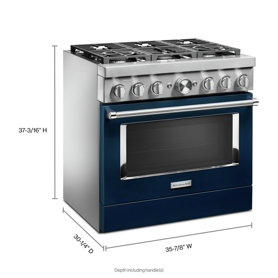 KitchenAid® 36'' Smart Commercial-Style Dual Fuel Range with 6 Burners KFDC506JIB