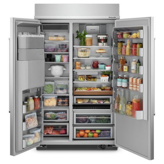 Kitchenaid® 29.4 Cu. Ft. 48 Built-In Side-by-Side Refrigerator with Ice and Water Dispenser with PrintShield™ Finish KBSD708MPS