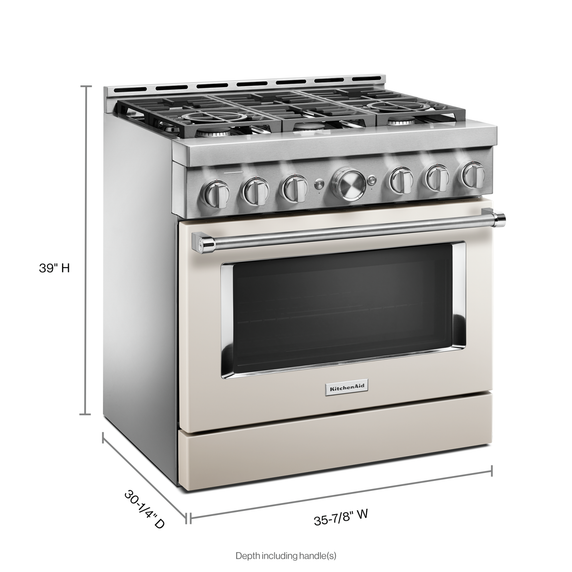 KitchenAid® 36'' Smart Commercial-Style Gas Range with 6 Burners KFGC506JMH