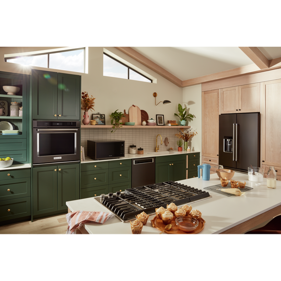 Kitchenaid® 23.8 cu. ft. 36 Counter-Depth French Door Platinum Interior Refrigerator with PrintShield™ Finish KRFC704FBS