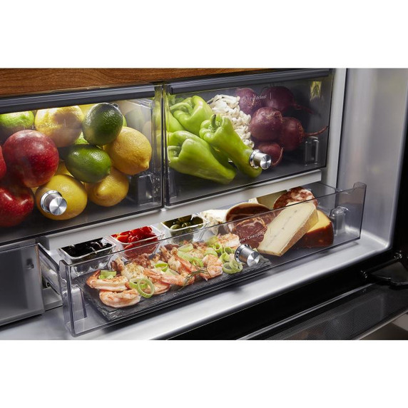 Kitchenaid® 23.8 cu. ft. 36" Counter-Depth French Door Platinum Interior Refrigerator with PrintShield™ Finish KRFC704FBS