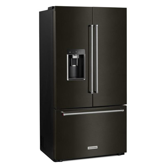 Kitchenaid® 23.8 cu. ft. 36" Counter-Depth French Door Platinum Interior Refrigerator with PrintShield™ Finish KRFC704FBS