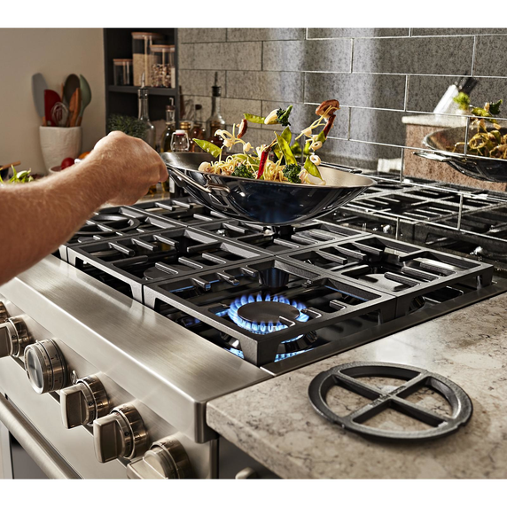 KitchenAid® 36'' Smart Commercial-Style Dual Fuel Range with 6 Burners KFDC506JSS