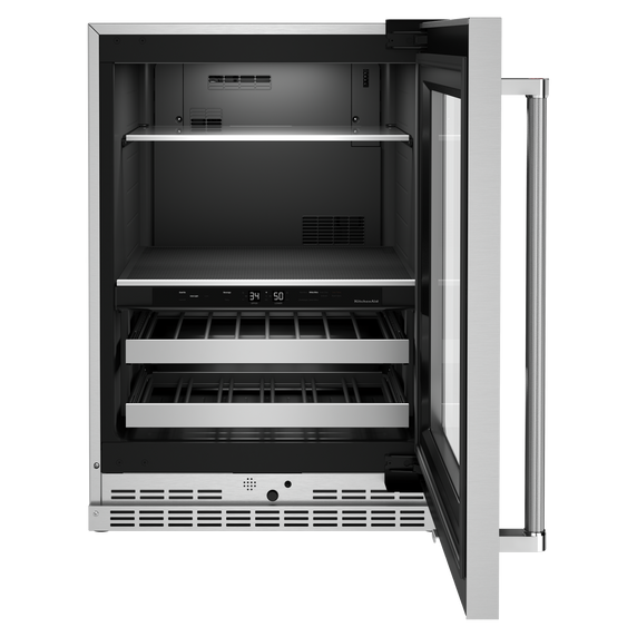 Kitchenaid® 24 Beverage Center with Glass Door and Metal-Front Racks KUBR314KSS